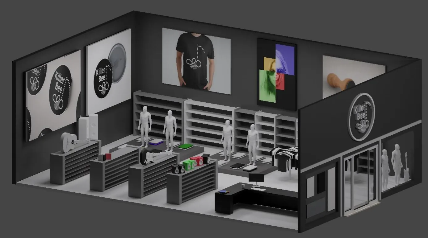 3D model interiéru obchodu